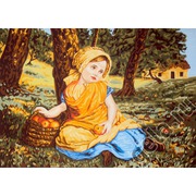 Канва с нанесенным рисунком Gobelin-L &quot;Девочка с корзиной яблок&quot;