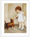 Набор для вышивания крестом Luca-S "Девочка с собакой"