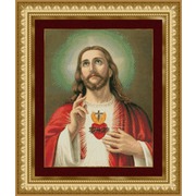 Набор для вышивания крестом Kustom Krafts Inc. &quot;Святое сердце Иисуса&quot;