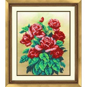 Набор для вышивания бисером Паутинка "Букет алых роз"