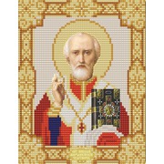 Ткань с рисунком для вышивки бисером Конёк "Святой Николай Чудотворец"