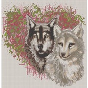 Ткань с рисунком для вышивки бисером Конёк "Волки"
