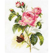 Набор для вышивания крестом Алиса "Роза и бабочка"