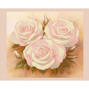 Ткань с рисунком для вышивки бисером Конёк "Розовые розы"