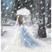 Ткань с рисунком для вышивки бисером Конёк "Леди Зима"