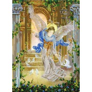 Ткань с рисунком для вышивки бисером Конёк "Ангел и голуби"