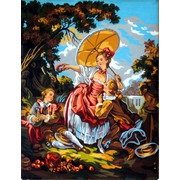 Канва с нанесенным рисунком Gobelin-L "Дама с зонтиком"