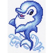 Канва с нанесенным рисунком Матрёнин посад "Дельфинчик"