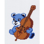 Канва с нанесенным рисунком Матрёнин посад "Мишка со скрипкой"