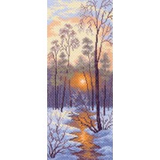 Канва с нанесенным рисунком Матрёнин посад "Зимний закат"