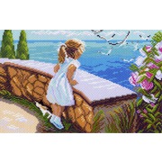 Канва с нанесенным рисунком Матрёнин посад "Девочка у моря"