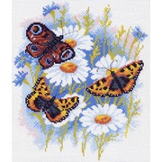 Канва с нанесенным рисунком Матрёнин посад "Бабочки и ромашки"