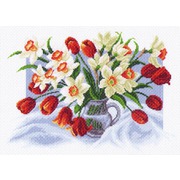Канва с нанесенным рисунком Матрёнин посад "Весенние цветы"