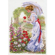 Канва с нанесенным рисунком Матрёнин посад "В цветущем саду"