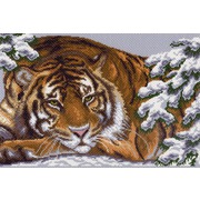Канва с нанесенным рисунком Матрёнин посад "Снежный тигр"