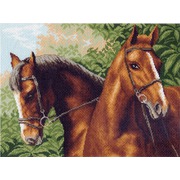Канва с нанесенным рисунком Матрёнин посад "Две лошади"