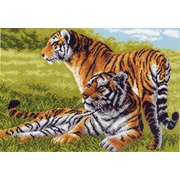 Канва с нанесенным рисунком Матрёнин посад "Тигры"