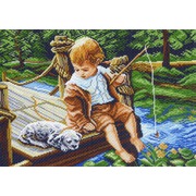 Канва с нанесенным рисунком Матрёнин посад "На рыбалке"