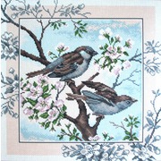 Канва с нанесенным рисунком Матрёнин посад "Птички"