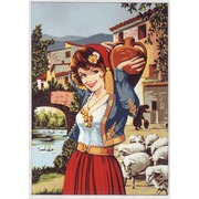 Канва/ткань с нанесенным рисунком Gobelin-L "Девушка с кувшином"