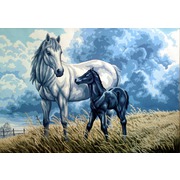 Канва с нанесенным рисунком Gobelin-L "Лошадь с жеребенком"