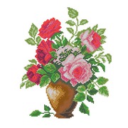 Ткань с рисунком для вышивки бисером Матрёнин посад "Розовый букет"