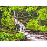 Ткань с рисунком для вышивки бисером Матрёнин посад "Водопад в лесу"