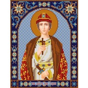Ткань с рисунком для вышивки бисером Конёк "Святой Глеб"