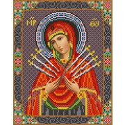 Ткань с рисунком для вышивки бисером Конёк "Богородица Семистрельная"