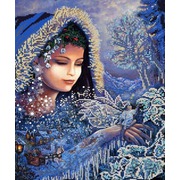 Ткань с рисунком для вышивки бисером Конёк "Зимушка зима"