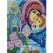 Ткань с рисунком для вышивки бисером Конёк "Богородица"