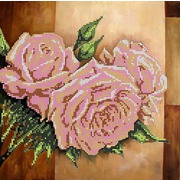Ткань с рисунком для вышивки бисером Глурия (Астрея) "Розовые розы"