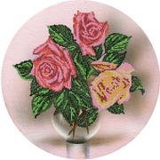 Ткань с рисунком для вышивки бисером Глурия (Астрея) "Розы на холсте"