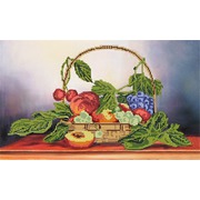 Ткань с рисунком для вышивки бисером Глурия (Астрея) "Корзина с фруктами"