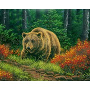 Ткань с рисунком для вышивки бисером Глурия (Астрея) "Бурый медведь"