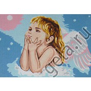 Канва с нанесенным рисунком Gobelin-L "Мечтающий ангелочек"