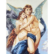 Канва с нанесенным рисунком Gobelin-L "Крылатые ангелы любви"