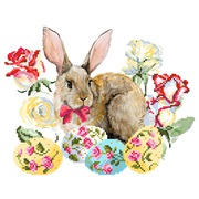 Ткань с рисунком для вышивки бисером Матрёнин посад "Пасхальный кролик"