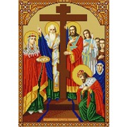 Ткань с рисунком для вышивки бисером Конёк "Воздвижение креста Господня"