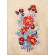 Набор для вышивания крестом Марья искусница "Красные хризантемы"