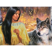 Ткань с рисунком для вышивки бисером Глурия (Астрея) "Разговор с волком"