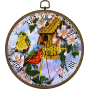 Набор для вышивания бисером Вышиваем бисером "Часы. Птичий дом"