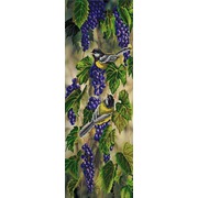 Ткань с рисунком для вышивки бисером Конёк "Птички-синички"
