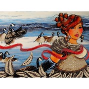 Ткань с рисунком для вышивки бисером Глурия (Астрея) "Зимний пруд"