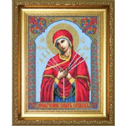 Набор для вышивания крестом Чаривна Мить "Икона Образ Пресвятой Богородицы Семистрельная"