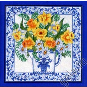 Набор для вышивания крестом Candamar Designs "Нарциссы и голубой фаянс"