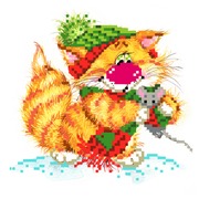 Набор для вышивания бисером Матрёнин посад "Без кота - жизнь не та! Вместе теплее"