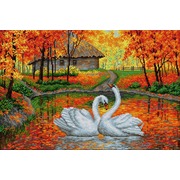 Набор для выкладывания мозаики Вышиваем бисером "Лебеди на пруду"