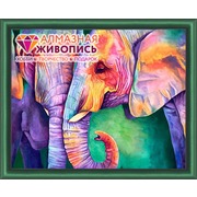 Набор для выкладывания мозаики Алмазная живопись "Мудрость слонов"