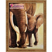 Набор для выкладывания мозаики Алмазная живопись "Слоненок с мамой"